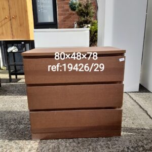 3 drawer chest 80cm x 48cm x 78cm, Ref:19429