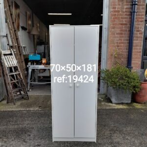 White 2 door wardrobe 70cm x 50cm x 181cm, Ref:19424