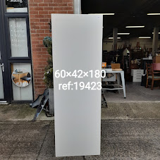 White 1 door cabinet with shelving 60cm x 42cm x 180cm, Ref:19423