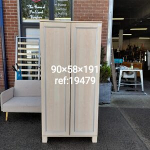 2 door wardrobe 90cm x 58cm x 191cm, Ref:19479