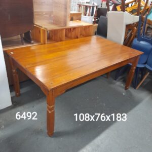 Large solid wood dining table 108cm x 76cm x 183cm, Ref:6492