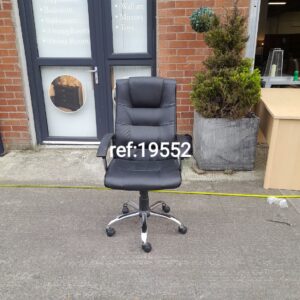 Black leather office chair in excellent condition, Ref:19552