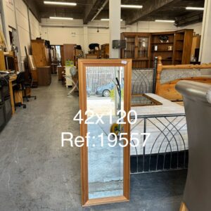 Tall wooden framed mirror, Ref:19557