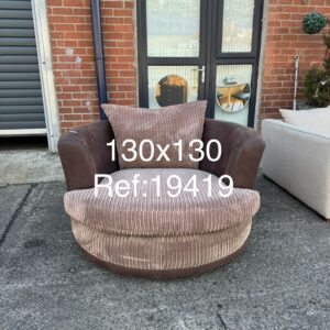 Large brown cuddle chair 130cm x 130cm, Ref:19419
