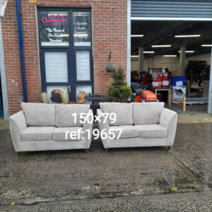 Light oatmeal 2 x 2 seater sofas, Ref:19656