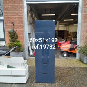 Navy and white 2 door 2 drawer wardrobe 60cm x 51cm x 193cm, Ref:19732