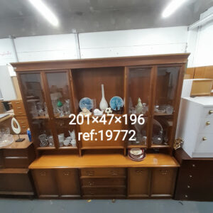 Large Mid Century 9 door 3 drawer display cabinet 201cm x 47cm x 196cm, Ref:19772