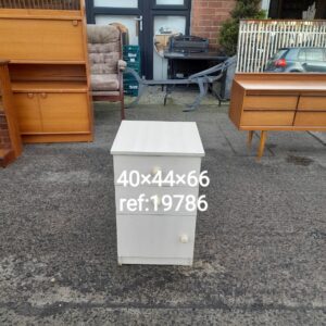 2 drawer 1 door bedside cabinet 40cm x 44cm x 66cm, Ref:19786