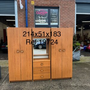 3 piece wardrobe set 214cm x 51cm x 183cm, Ref:19724